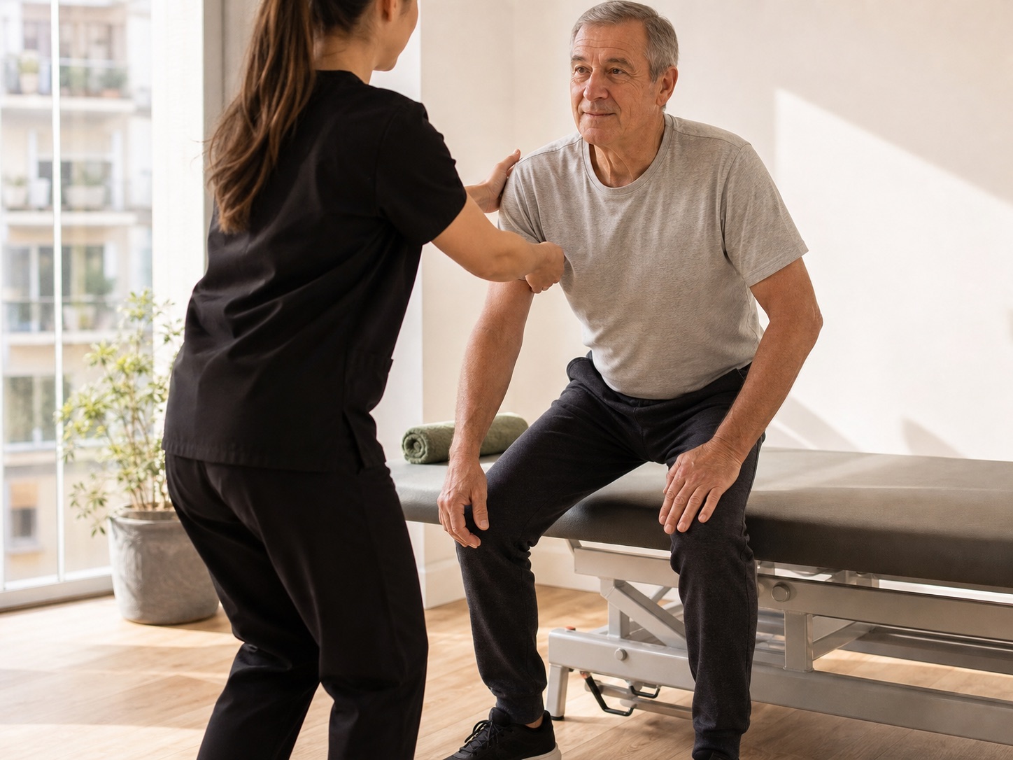 Sesión de neurorehabilitación para un adulto mayor